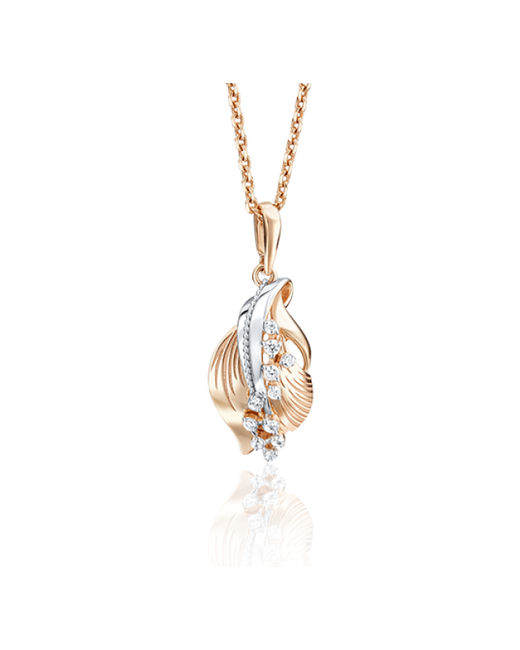 PLATINA Jewelry Подвеска из красного золота с фианитом 03-2774-00-401-1110-48