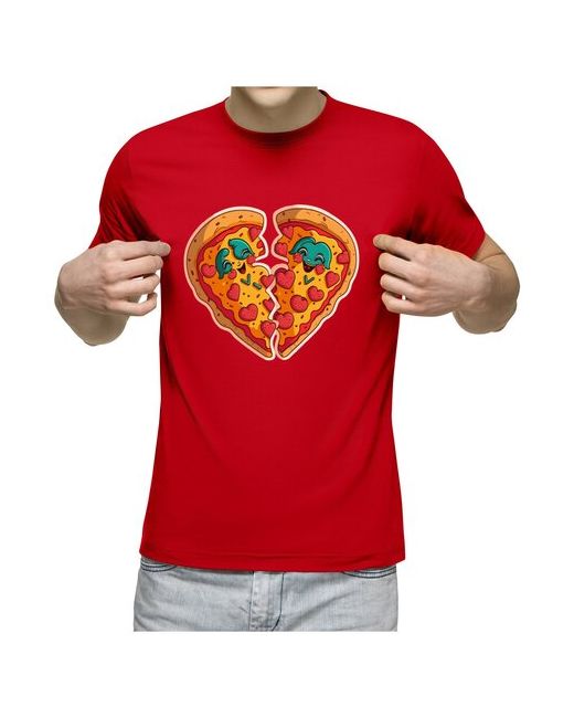 US Basic футболка Вторая половинка пицца pizza валентинка сердце S