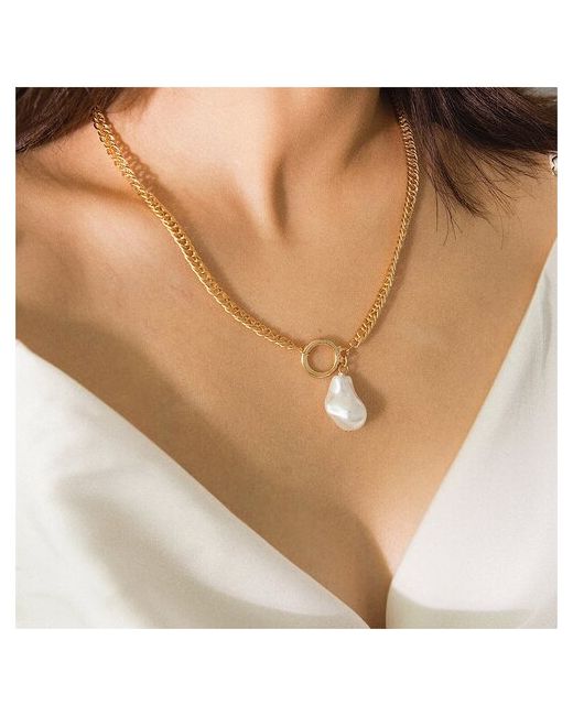 The Minimalist Колье на шею с жемчугом ожерелье из натуральных камней винтажное украшение амулет Изобилие и процветание в подарок