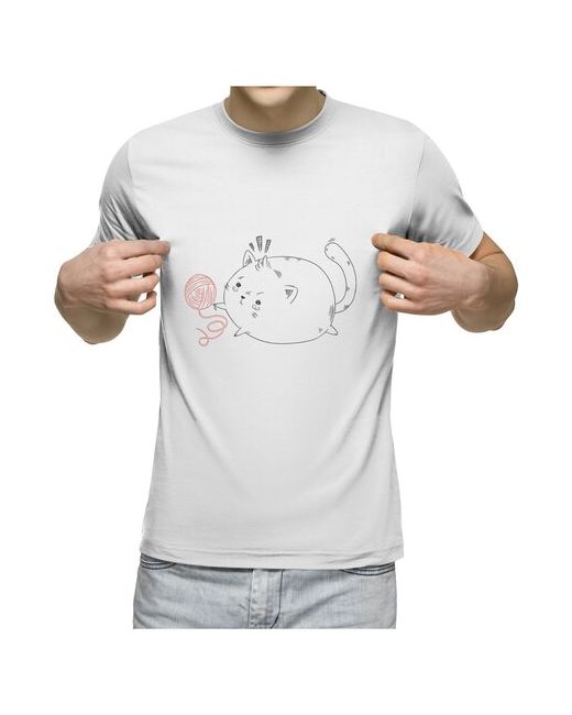 US Basic футболка Толстенький котик играет с клубочком M