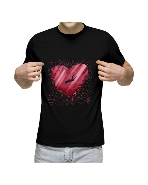 US Basic Мужская футболка Сердце Дайвера Дайвинг S