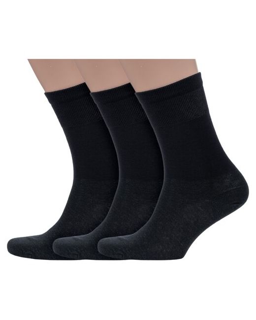 Dr. Feet Комплект из 3 пар мужских медицинских носков с серебром PINGONS черные размер 25