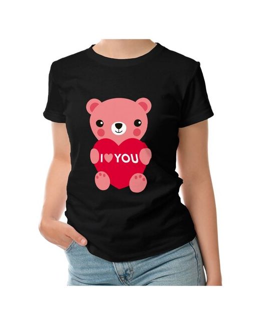 Roly футболка Медвежонок поздравление с Днем святого Валентина S темно-