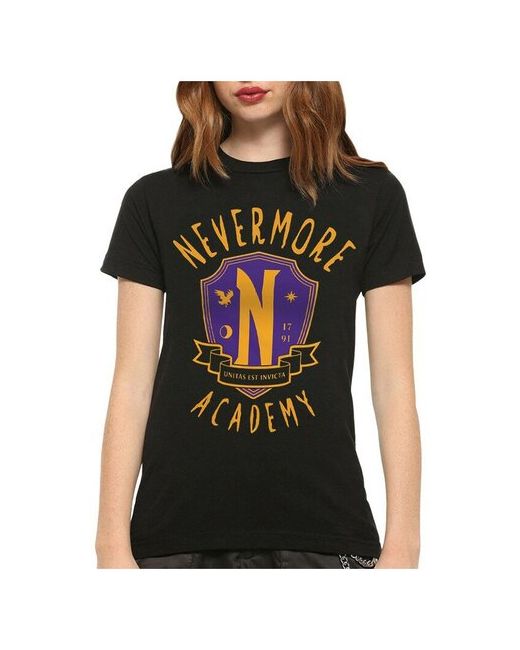 Dream Shirts Футболка с принтом Сериал Уэнсдей Wednesday Академия Невермор Nevermore Academy Черная L