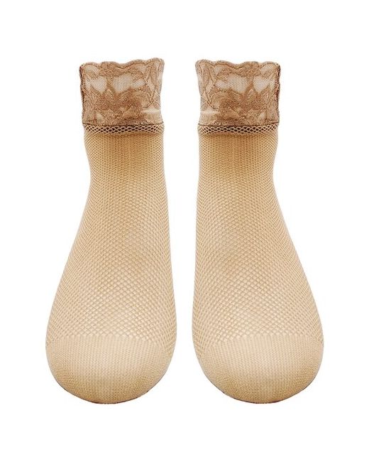 Лариса Нейлоновые носки в сетку телесного цвета размер 36-40 комплекте 50 пар