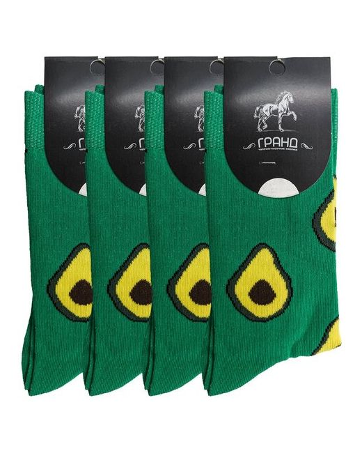 Гранд Набор мужских высоких носков с изображением авокадо комплект 4 пары размер 40-43