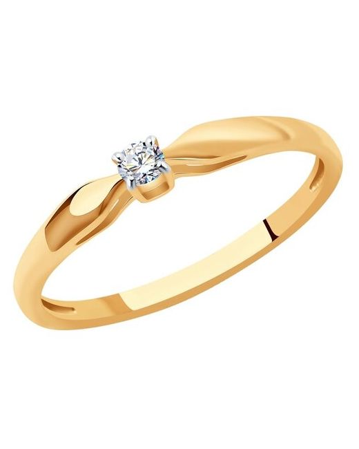 Sokolov Помолвочное кольцо Diamonds из золота 585 пробы с бриллиантом 1011362 размер 17