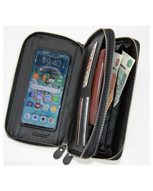 Coscet Кошелек бумажник портмоне клатч с двумя молниями.