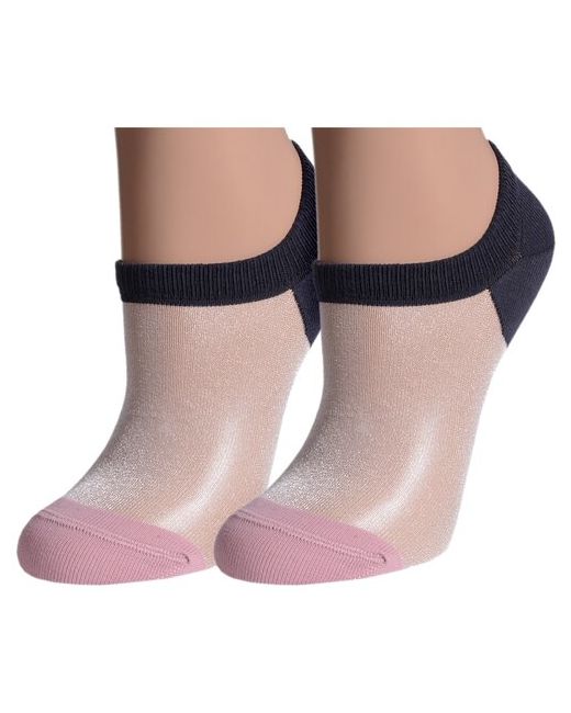 Брестские Комплект из 2 пар женских носков БЧК рис. 238 темно размер 23