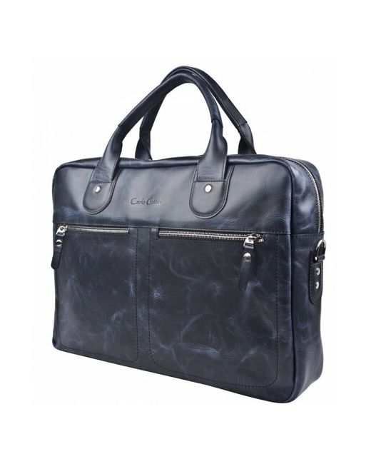 Carlo Gattini кожаная сумка для ноутбука Fratello dark blue 1014-19