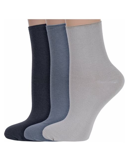 RuSocks Комплект из 3 пар женских носков без резинки Орудьевский трикотаж микс 11 размер 23-25 39