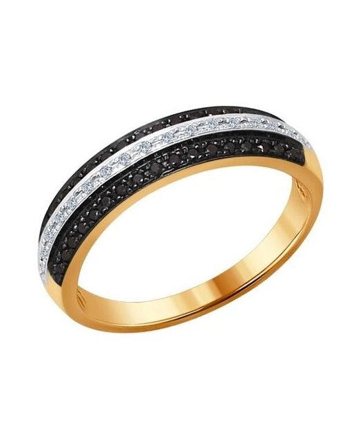 Sokolov Кольцо из золота с бесцветными и чёрными бриллиантами 7010041