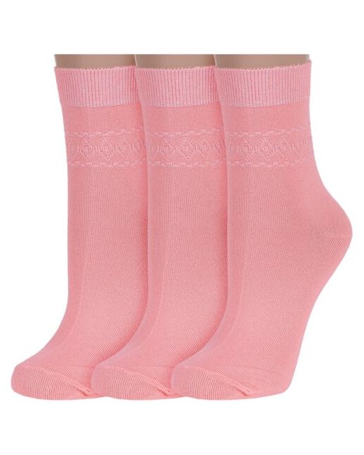 RuSocks Комплект из 3 пар женских носков Орудьевский трикотаж светло размер 23