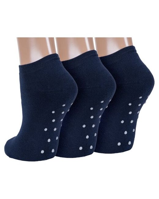 RuSocks Комплект из 3 пар женских махровых носков Орудьевский трикотаж темно с точками размер 23-25 39