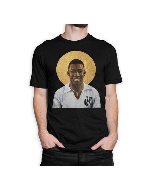 Dream Shirts Футболка с принтом Пеле Pele Король футбола Черная M