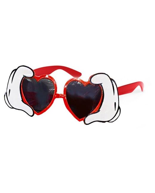 Веселуха Карнавальные очки для праздника Riota Сердечки в руках 22 х 9 см