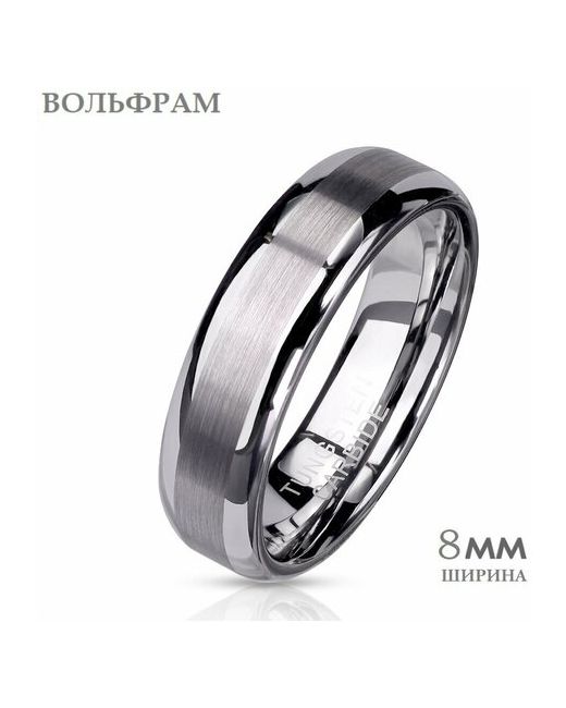 Spikes Матовое кольцо с матовым центром и зеркальными краями из вольфрама для повседневного использования или свадьбы