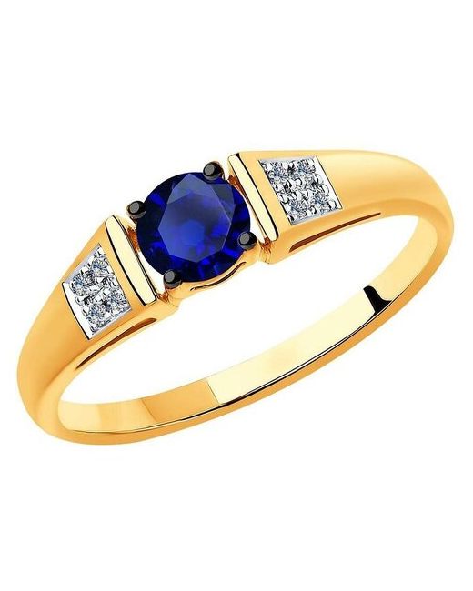 Sokolov Кольцо из золота с бриллиантами и синими корундами 6012139