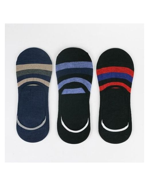 ProMarket Набор мужских носков-невидимок 3 пары Страйп серый размер 24-28 1 шт.