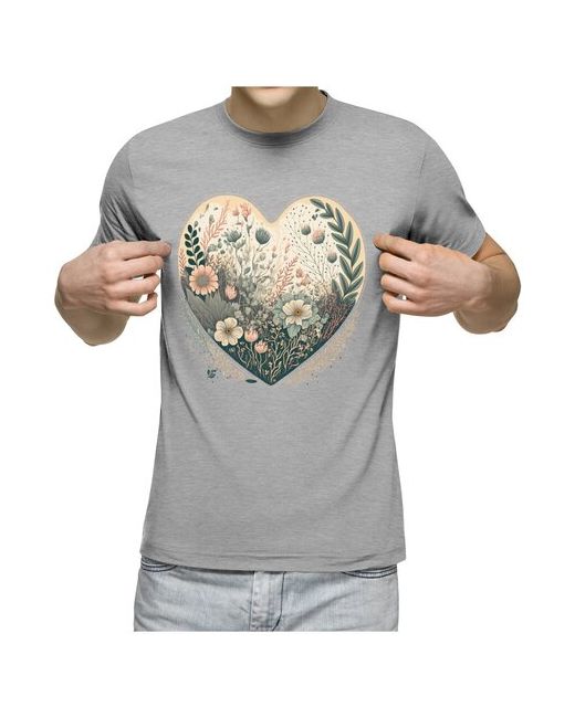 US Basic Мужская футболка Цветы в сердце M