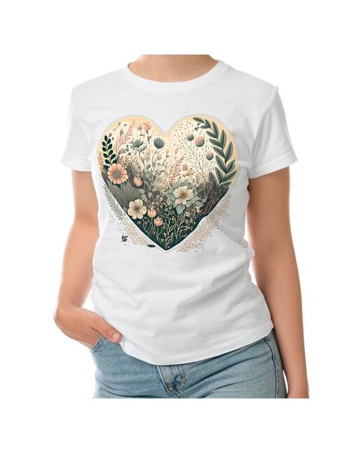 Roly футболка Цветы в сердце M