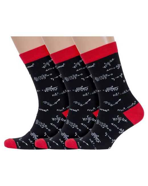 Красная Ветка Комплект из 3 пар мужских носков с-2021 черные размер 25
