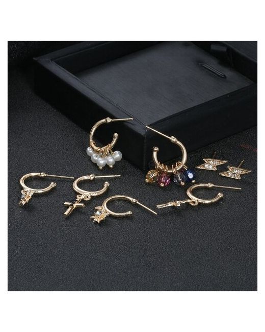 fashion jewelrn Серьги бижутерия набор 4 пары под золото в готическом стиле подарок праздник