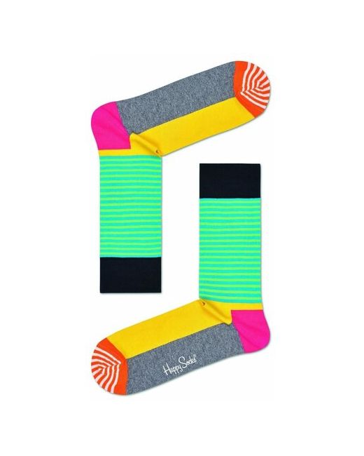 Happy Socks Носки унисекс Half Stripe Sock с полосками разноцветный 25