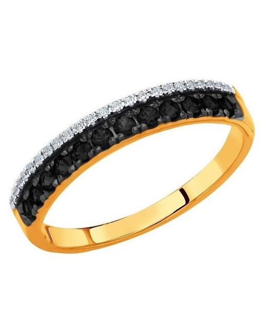 Sokolov Кольцо из золота с бесцветными и чёрными бриллиантами 7010056