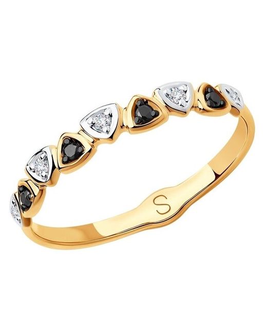 Sokolov Кольцо из золота с бесцветными и чёрными бриллиантами 7010050