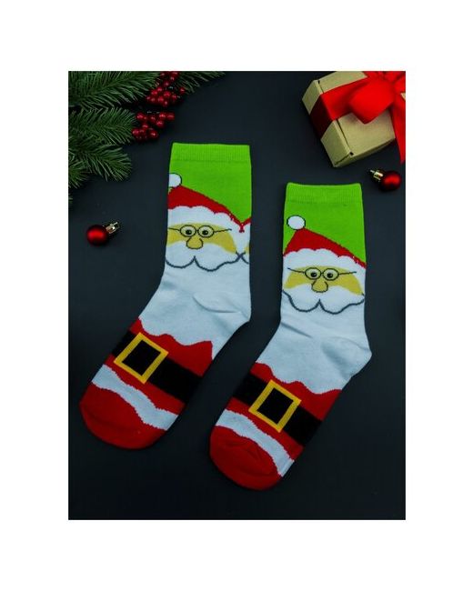 2Beman Носки носки унисекс на Новый год Санта Клаус р.38-44