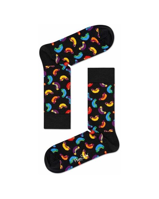 Happy Socks Черные носки Hotdog Sock с цветными хот-догами 29