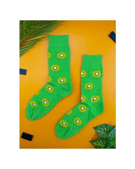2Beman Носки носки унисекс ярко-зеленые с киви размер 38-44