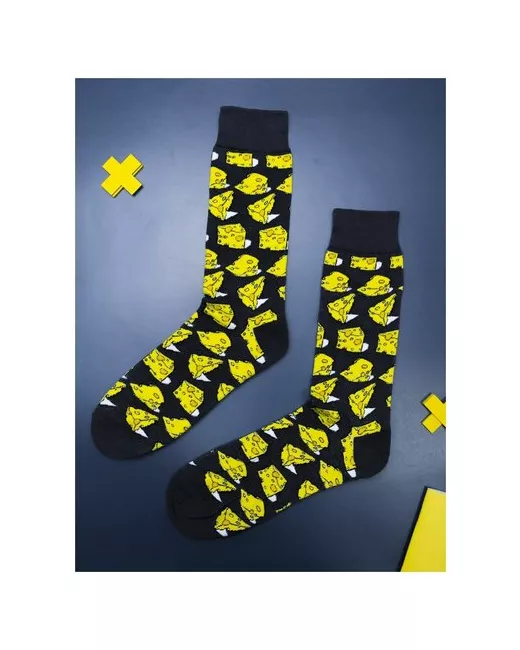 2Beman Носки носки унисекс цветные черные с сыром р.38-44