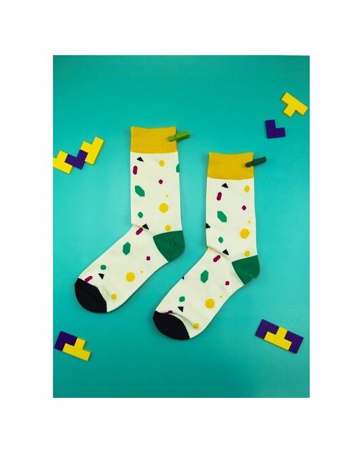 2Beman Носки носки белые с разноцветными фигурками размер 39-45