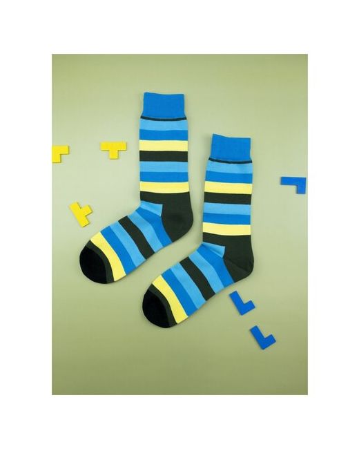 2Beman Носки носки в разноцветную полоску голубых тонах размер 39-45