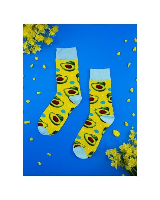 2Beman Носки носки унисекс желтые с авокадо размер 38-44