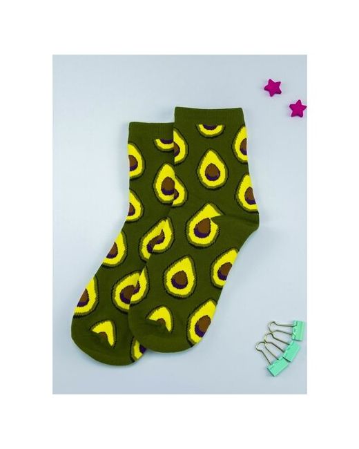 2Beman Носки носки унисекс зеленые с авокадо размер 38-44