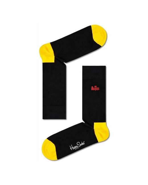 Happy Socks Черно-желтые носки унисекс Beatles Sock 29 с желтым