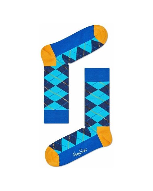 Happy Socks Сине-голубые носки-унисекс Argyle Sock 29 с голубым