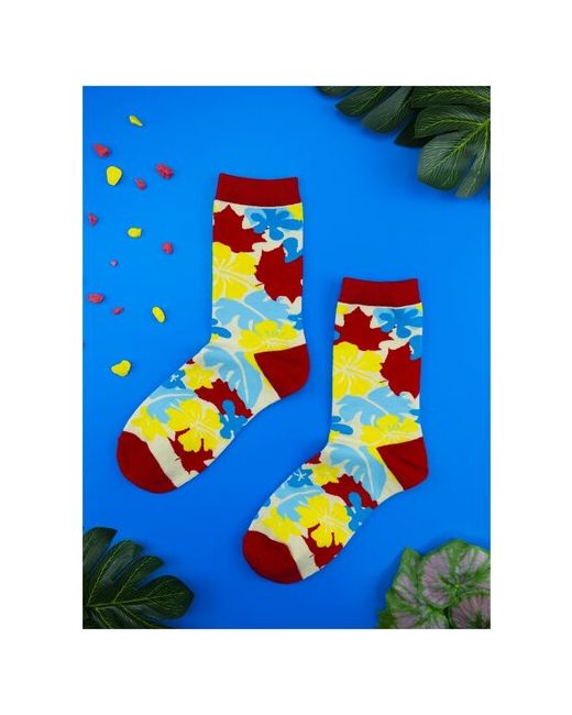2Beman Носки носки цветные с кленовыми листочками размер 39-44