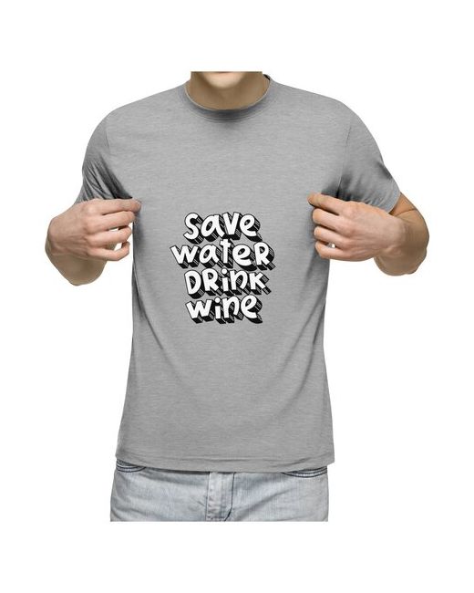 US Basic Мужская футболка Save water drink wine XL