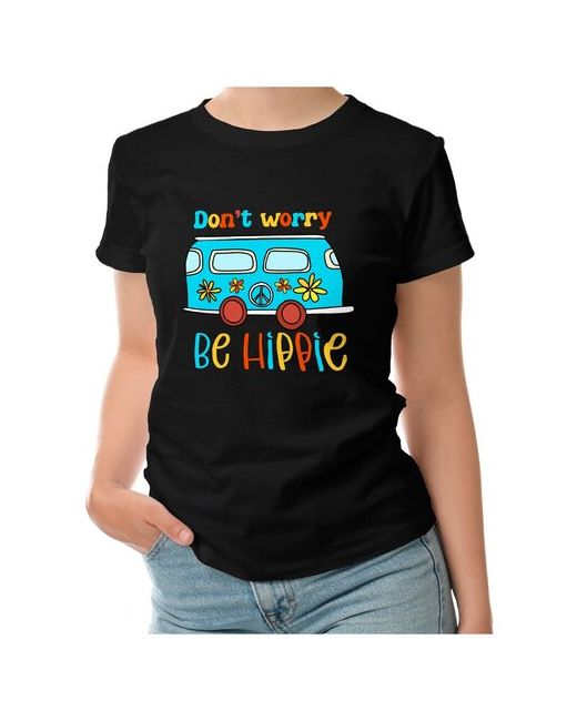 Roly футболка don t worry be hippie автобус хиппи голубой XL темно-