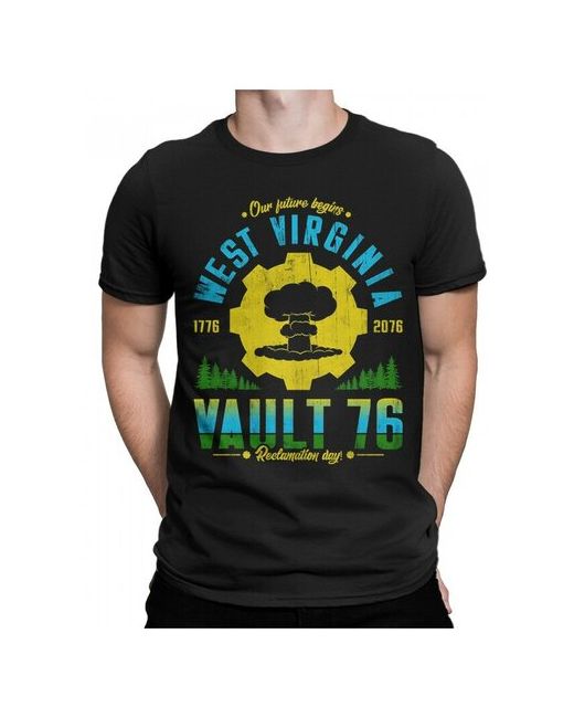 Dream Shirts Футболка с принтом Игра Fallout надписью Черная 2XL