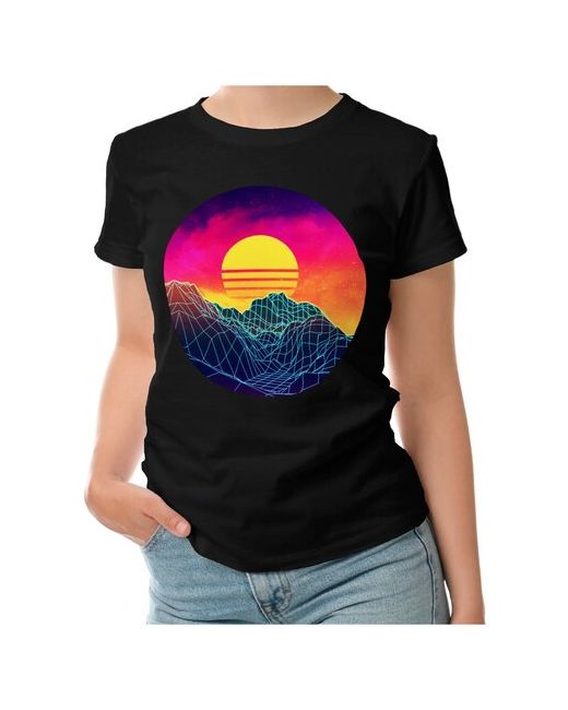 Roly футболка 3D неоновые горы на закате L