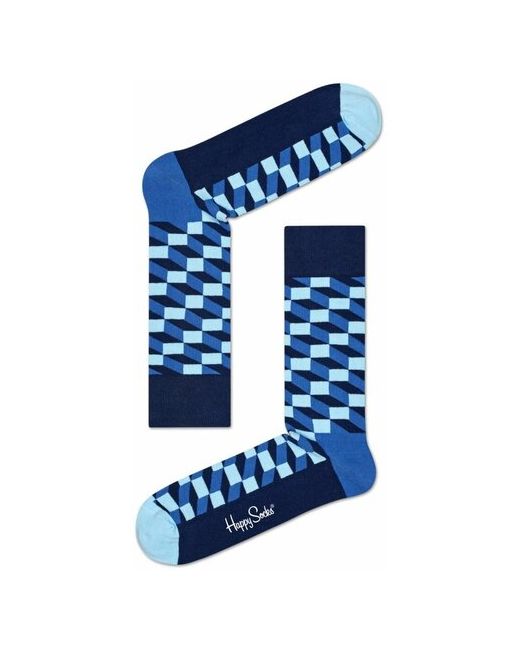 Happy Socks Носки унисекс Filled Optic Sock с кирпичиками синий голубым 29