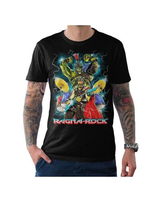 Dream Shirts Футболка с принтом Рагнарёк Рок Бог Грома Супергерой Черная 3XL