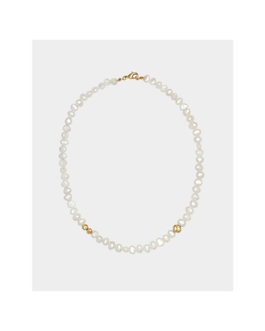 Ringstone Ожерелье Blanc жемчужное с золотыми жемчужинами