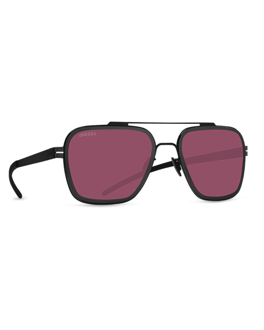 Gresso Титановые солнцезащитные очки Boston квадратные фотохромные кант черный