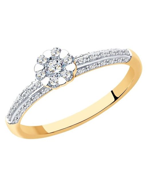 Sokolov Кольцо Diamonds из золота с бриллиантами 1012201 размер 17